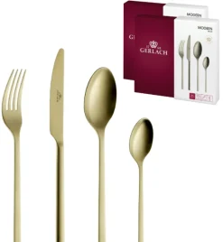 GERLACH MODERN GOLD Sztućce Komplet 48 el pudełko / 12 osób / mat / złote sztućce