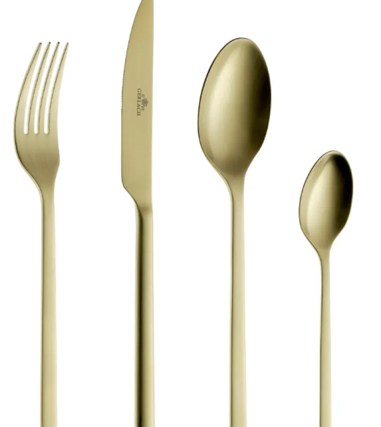 GERLACH MODERN GOLD Sztućce Komplet 72 el pudełko / 18 osób / mat / złote sztućce