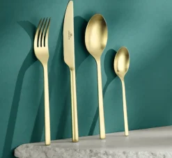 GERLACH MODERN GOLD Sztućce Komplet 96 el pudełko / 24 osoby / mat / złote sztućce