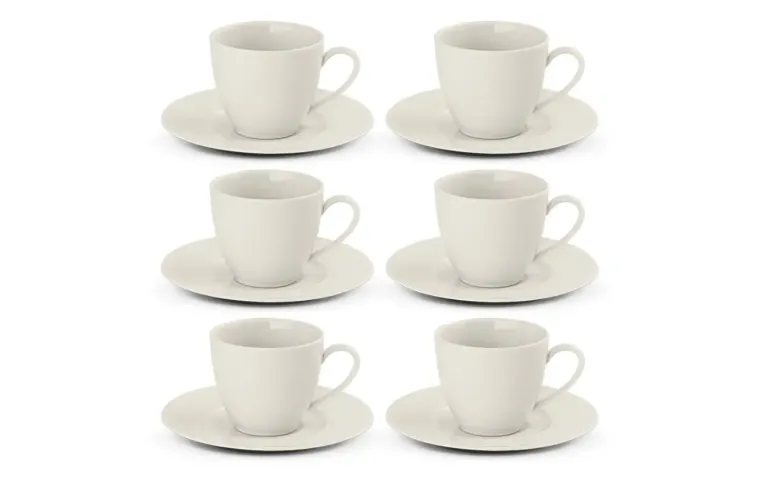 GERLACH MODERN IVORY Komplet filiżanek 185 ml ze spodkami 6 os 12 el / porcelana