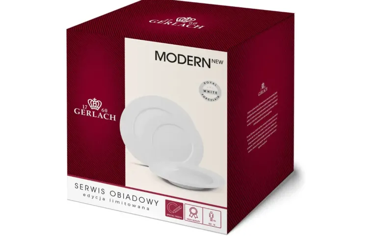 GERLACH MODERN WHITE Komplet serwis obiadowy 6 os 18 el / porcelana