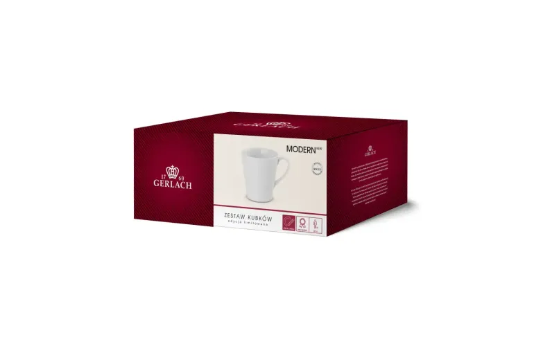 GERLACH MODERN WHITE Komplet kubków 280 ml 6 os 6 el / porcelana