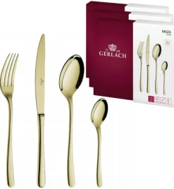 GERLACH MUZA GOLD Sztućce Komplet 72 el pudełko / 18 osób / połysk / złote sztućce