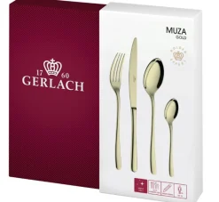 GERLACH MUZA GOLD Sztućce Komplet 72 el pudełko / 18 osób / połysk / złote sztućce
