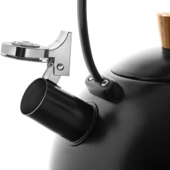 GERLACH NATUR Czajnik 2,5 L / czarny mat z drewnianą rączką / stal nierdzewna