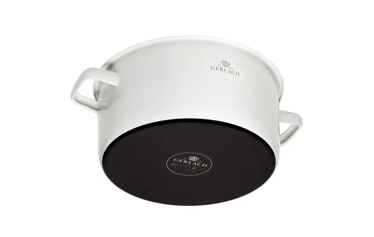 GERLACH NATUR ENAMEL BIAŁY Garnek emaliowany 3 l z pokrywką 20 cm / stal węglowa