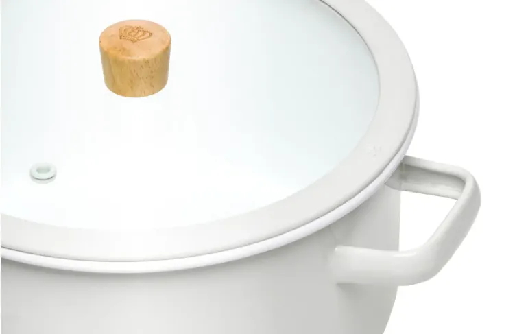 GERLACH NATUR ENAMEL BIAŁY Garnek emaliowany 3 l z pokrywką 20 cm / stal węglowa