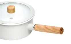 GERLACH NATUR ENAMEL BIAŁY Rondel emaliowany 2 l z pokrywką 18 cm / stal węglowa