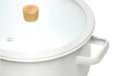 GERLACH NATUR ENAMEL Komplet Garnki z pokrywkami 6 el / biały / emalia