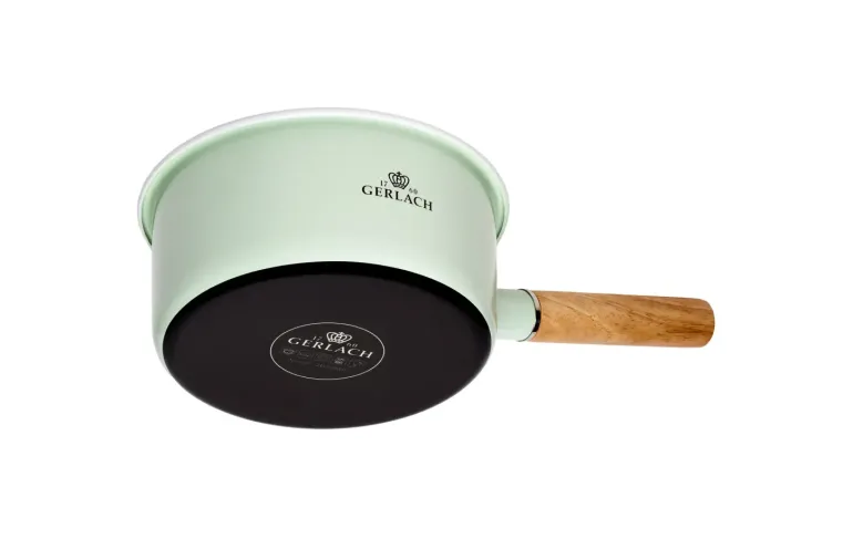 GERLACH NATUR ENAMEL Komplet Garnki z pokrywkami 6 el / zielony / emalia