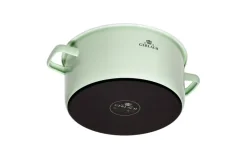 GERLACH NATUR ENAMEL Komplet Garnki z pokrywkami 6 el / zielony / emalia