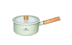 GERLACH NATUR ENAMEL Komplet Garnki z pokrywkami 6 el / zielony / emalia
