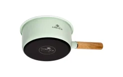 GERLACH NATUR ENAMEL ZIELONY Rondel emaliowany 2 l z pokrywką 18 cm / stal węglowa