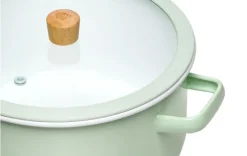 GERLACH NATUR ENAMEL ZIELONY Garnek emaliowany 5 l z pokrywką 24 cm / stal węglowa