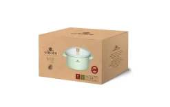 GERLACH NATUR ENAMEL ZIELONY Garnek emaliowany 5 l z pokrywką 24 cm / stal węglowa