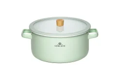 GERLACH NATUR ENAMEL ZIELONY Garnek emaliowany 5 l z pokrywką 24 cm / stal węglowa