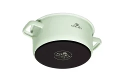 GERLACH NATUR ENAMEL ZIELONY Garnek emaliowany 3 l z pokrywką 20 cm / stal węglowa
