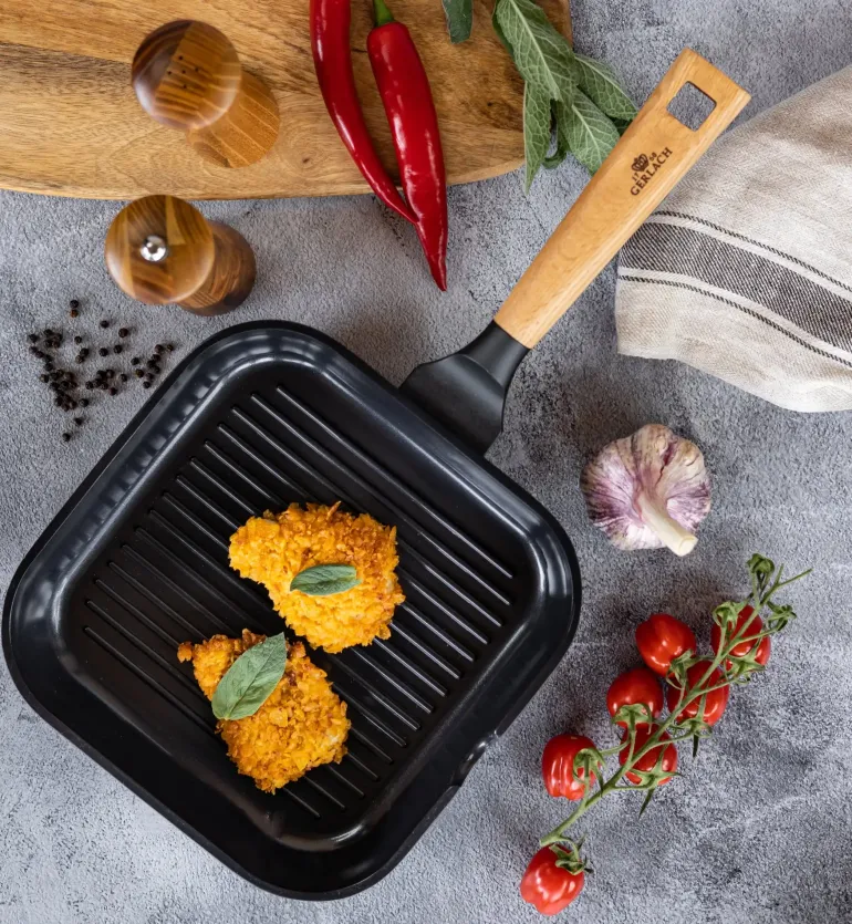 GERLACH NATUR EVO Patelnia grillowa 24 cm / powłoka ceramiczna ILAG® Non-Stick /