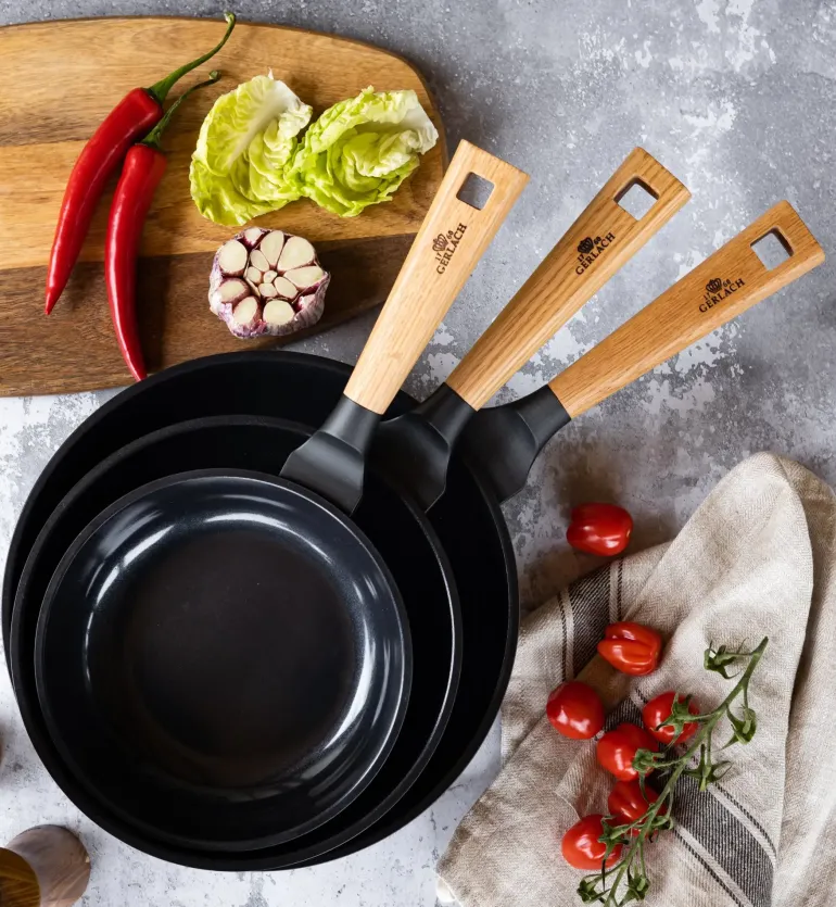 GERLACH NATUR EVO Patelnia grillowa 24 cm / powłoka ceramiczna ILAG® Non-Stick /