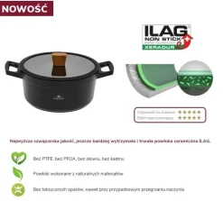 GERLACH NATUR Garnek 4,5 L z pokrywką 24 cm / 2 elementy / powłoka ILAG Xera Dur 2 Ceramic / indukcja