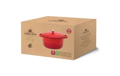 GERLACH NATUR IRON Garnek 5 L z pokrywką 26 cm / żeliwo / czerwony gradient