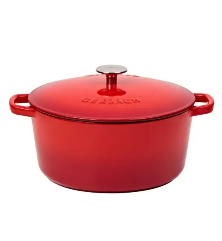 GERLACH NATUR IRON Garnek 5 L z pokrywką 26 cm / żeliwo / czerwony gradient