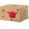 GERLACH NATUR IRON Garnek 3 L z pokrywką 21 cm / żeliwo / czerwony gradient