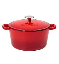 GERLACH NATUR IRON Garnek 3 L z pokrywką 21 cm / żeliwo / czerwony gradient