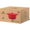 GERLACH NATUR IRON Komplet 2 garnków z pokrywkami 3L + 5L | żeliwo | czerwony gradient
