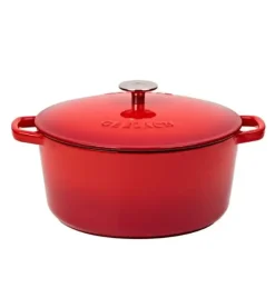 GERLACH NATUR IRON Komplet 2 garnków z pokrywkami 3L + 5L | żeliwo | czerwony gradient