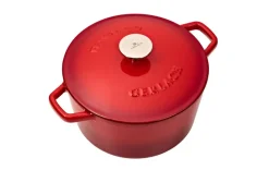 GERLACH NATUR IRON Komplet 2 garnków z pokrywkami 3L + 5L | żeliwo | czerwony gradient