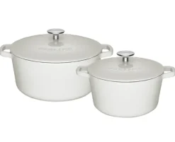 GERLACH NATUR IRON Komplet 2 garnków z pokrywkami 3L + 5L | żeliwo | indukcja