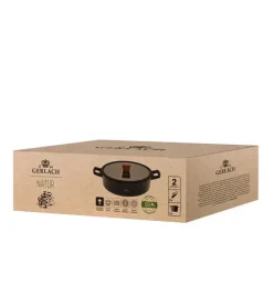 GERLACH NATUR Komplet garnków 24, 28 cm / 4,5 /4,2 L + pokrywki / powłoka ILAG Xera Dur 2 Ceramic / indukcja