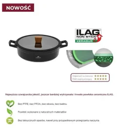 GERLACH NATUR Komplet garnków 24, 28 cm / 4,5 /4,2 L + Patelnie Natur 24, 28 cm / powłoka ILAG Xera Dur 2 Ceramic / indukcja