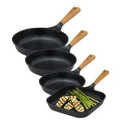 GERLACH NATUR Komplet garnków 24, 28 cm + Patelnie 20, 24, 28 cm + patelnia grillowa 24 cm + Brytfanna Granitex