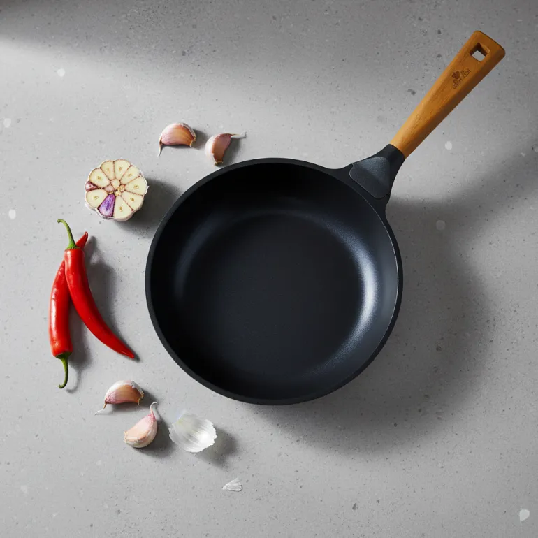 GERLACH NATUR Patelnia 20 cm z powłoką ceramiczną + pokrywka silikonowa | ILAG® Non-Stick Xera Dur 2