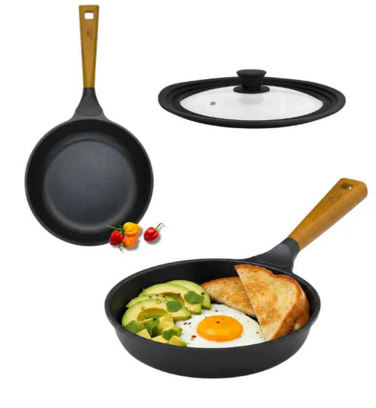 GERLACH NATUR Patelnia 20 cm z powłoką ceramiczną + pokrywka silikonowa | ILAG® Non-Stick Xera Dur 2