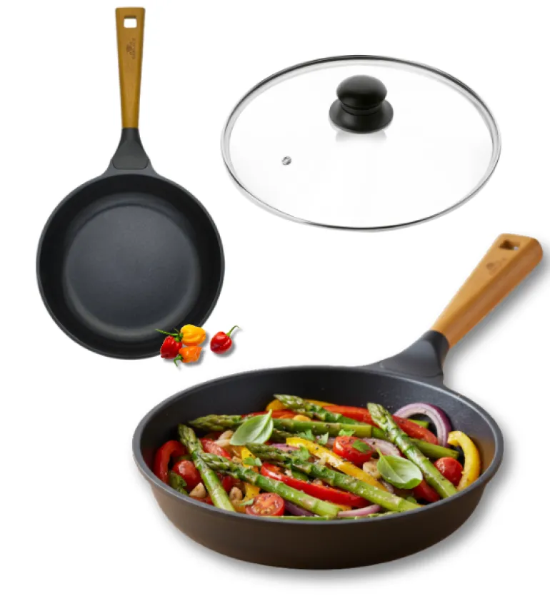 GERLACH NATUR Patelnia 28 cm z powłoką ceramiczną + pokrywka szklana | ILAG® Non-Stick Xera Dur 2