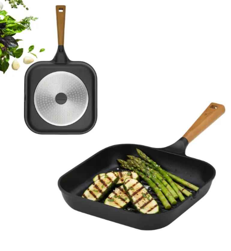 GERLACH NATUR Patelnia grillowa 24 cm / powłoka ceramiczna ILAG® Non-Stick