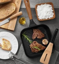 GERLACH NATUR Patelnia grillowa 24 cm / powłoka ceramiczna ILAG® Non-Stick