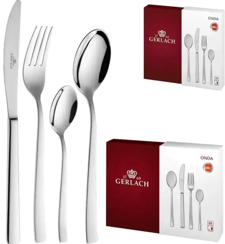 GERLACH ONDA Sztućce Komplet 92 el (68+24P) el pudełko / 18 osób / połysk