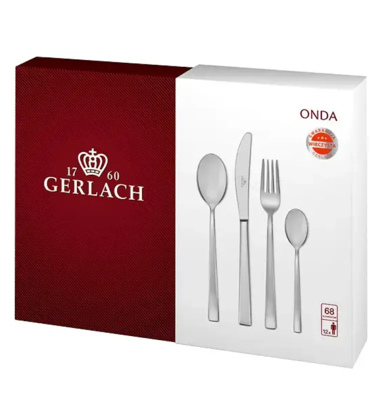 GERLACH ONDA Sztućce Komplet 92 el (68+24P) el pudełko / 18 osób / połysk