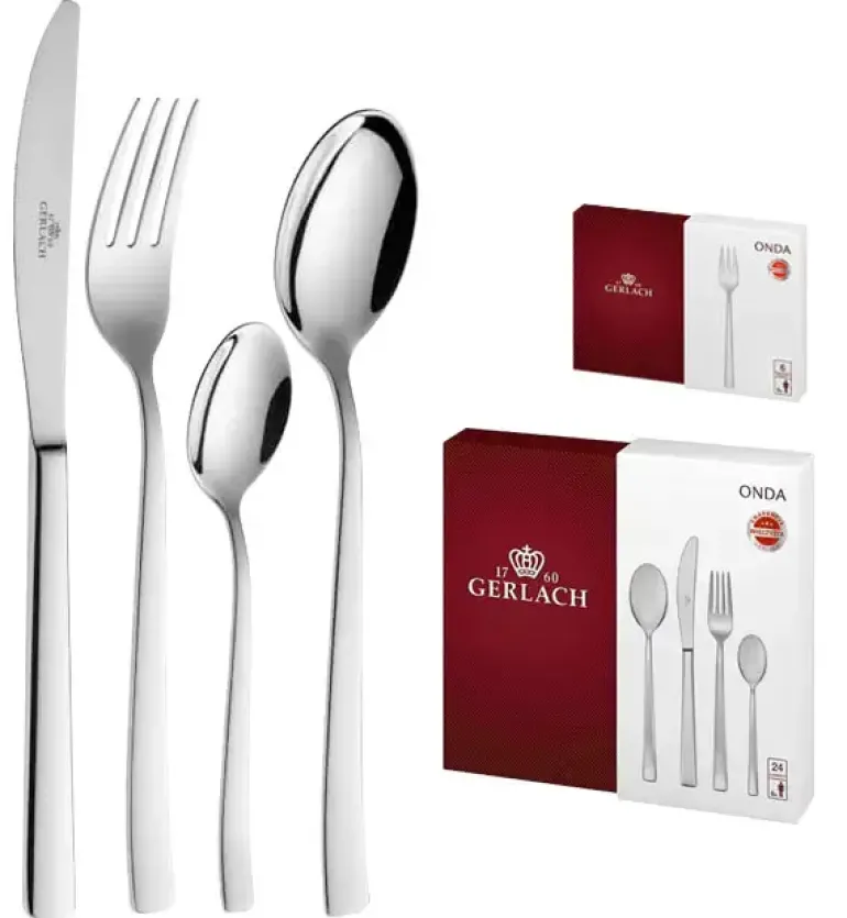 GERLACH ONDA Sztućce Komplet 30 el (24+dodatki) pudełko / 6 osób / połysk