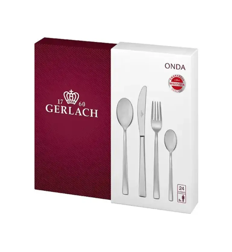 GERLACH ONDA Sztućce Komplet 60 el (2x24+dodatki) pudełko / 12 osób / połysk