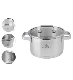 GERLACH PRESTIGE PLUS Komplet Garnki z pokrywkami 10 el / stal nierdzewna / INDUKCJA