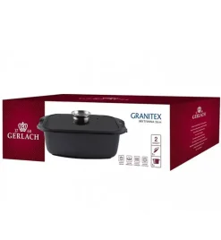 GERLACH PRIME Komplet Garnki z pokrywkami 6 el + Brytfanna 32 cm Gerlach Granitex