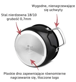 GERLACH PRIME Komplet Garnki z pokrywkami 6 el + patelnie Gerlach Ambiente 20, 24, 28 cm+ pokrywki