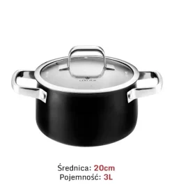 GERLACH PRIME Komplet Garnki z pokrywkami 6 el + patelnie Gerlach Ambiente 20, 24, 28 cm+ pokrywki