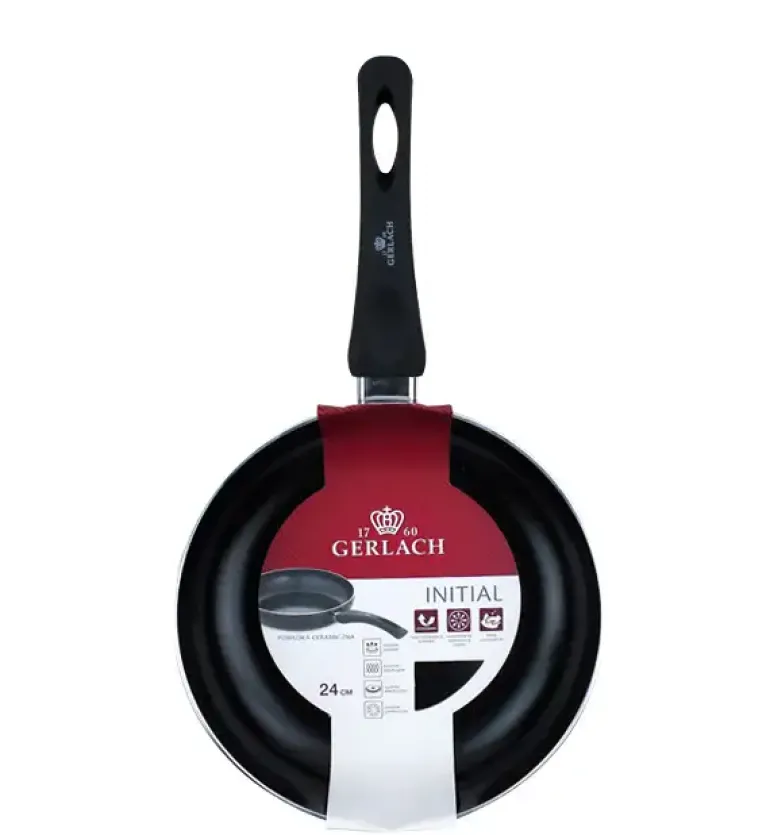 GERLACH PRIME Komplet Garnki z pokrywkami 6 el + patelnie Gerlach Initial 24, 28 cm