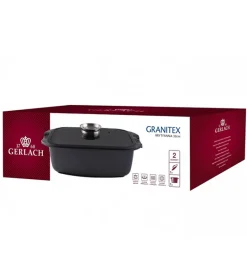 GERLACH PURE Komplet Garnki z pokrywkami 10 el / indukcja + Gerlach Granitex Brytfanna
